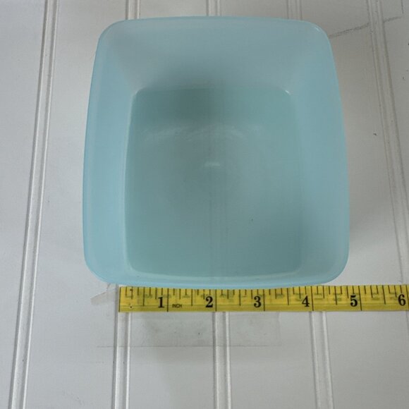 Vintage Tupperware Blue Square Round Freezer Containers 311 with Lids Set of 5 - Picture 7 of 15